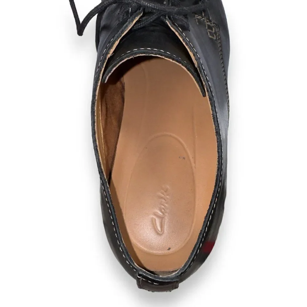 Clarks Clarkdale Apron Oxford Shoes Black Leather 26144457 Men's 10.5 M‎